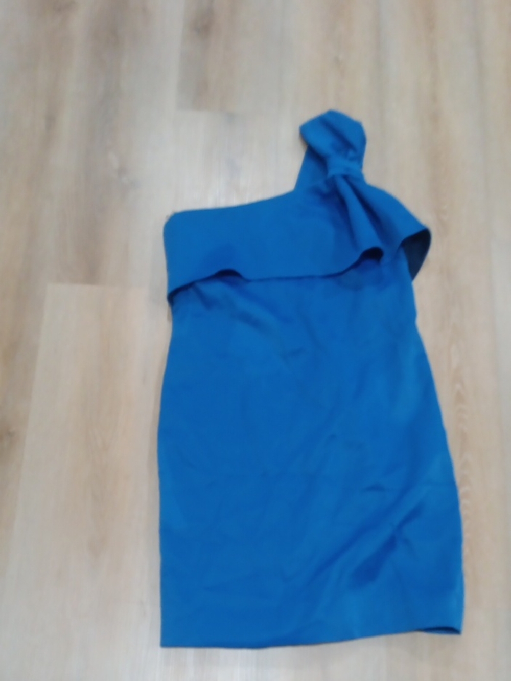 Heritage One-Shoulder Royal Blue Dress with Bow Accent